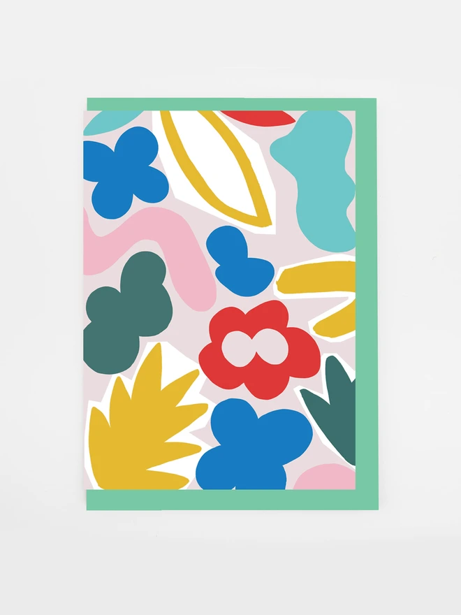 tropical floral greetings card