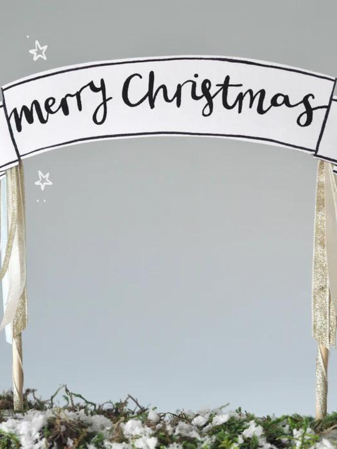 Merry Christmas Maypole Cake Topper 