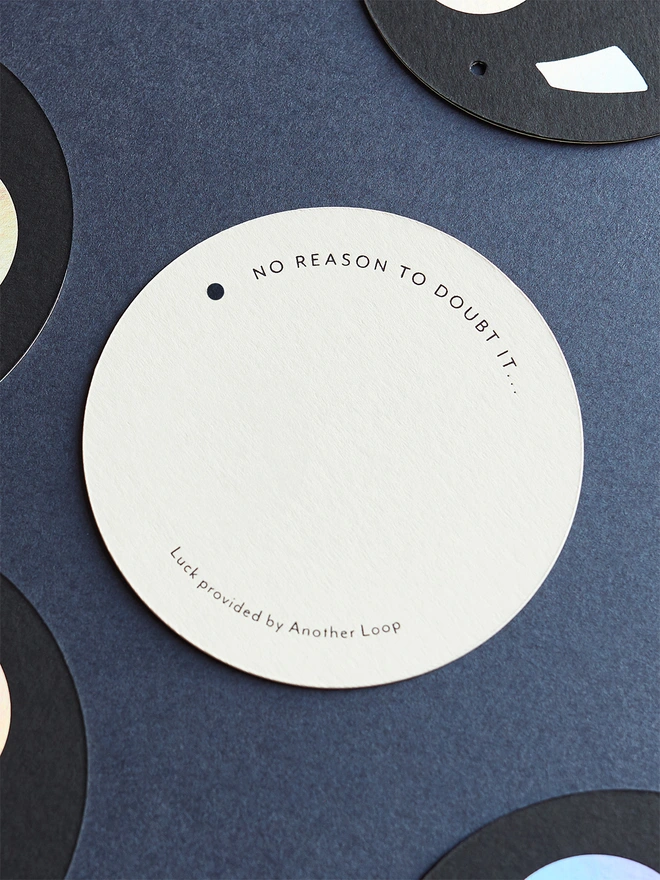 lucky 8 ball paper token back another loop personalised