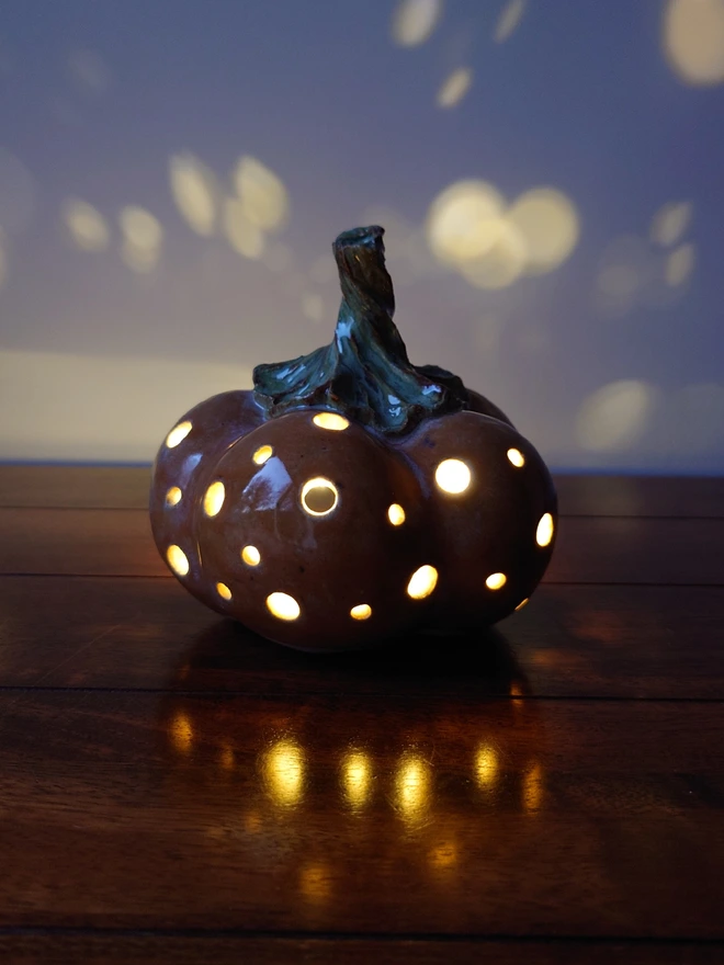 Pumpkin candle holder