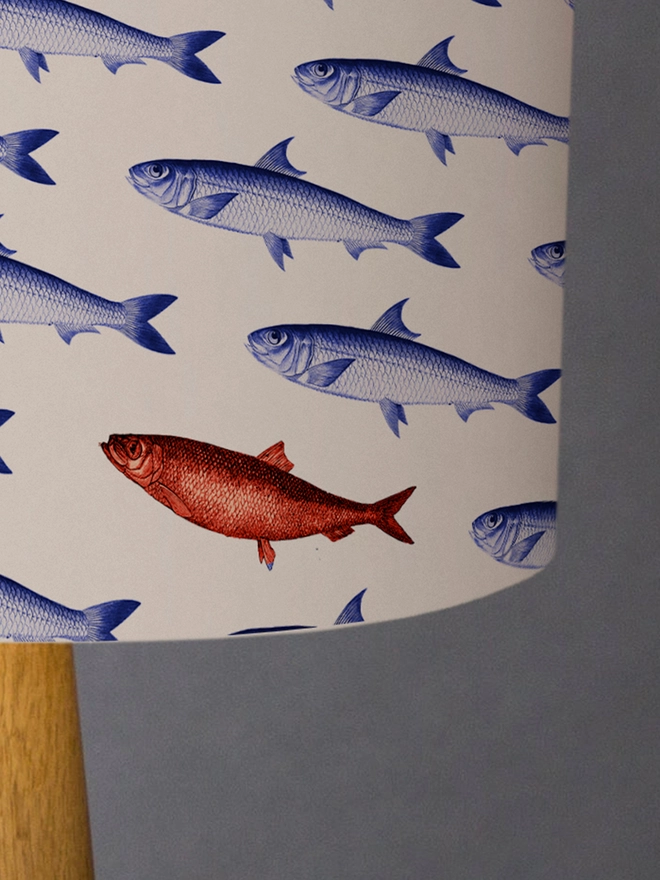 Red Herring and sardine  lampshade by Mountain & Molehill