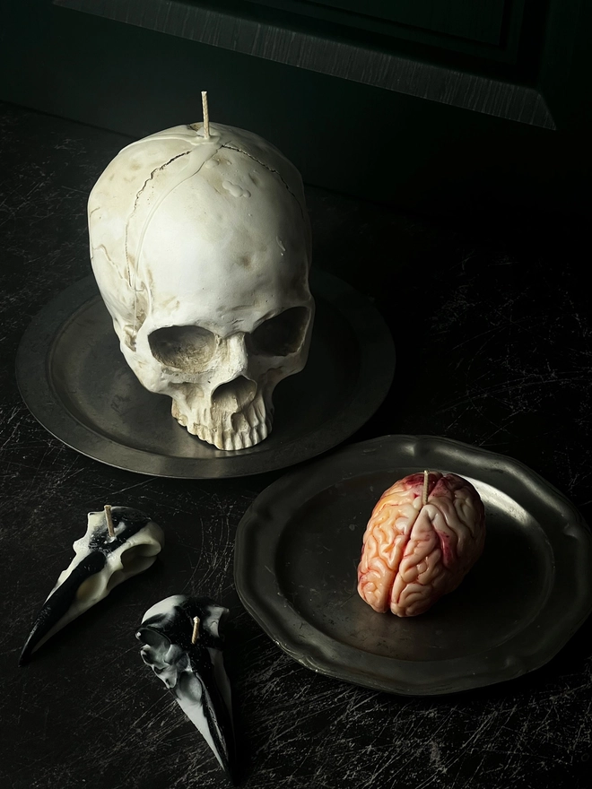Human Skull Candle