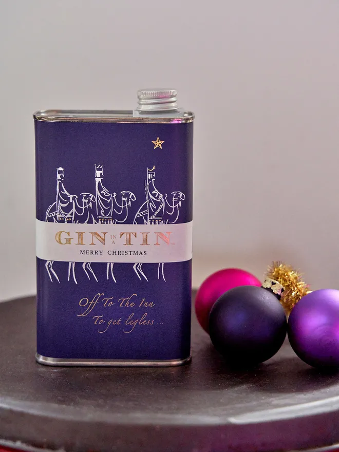 'Off To The Inn To Get Legless' Festive Gin In A Tin