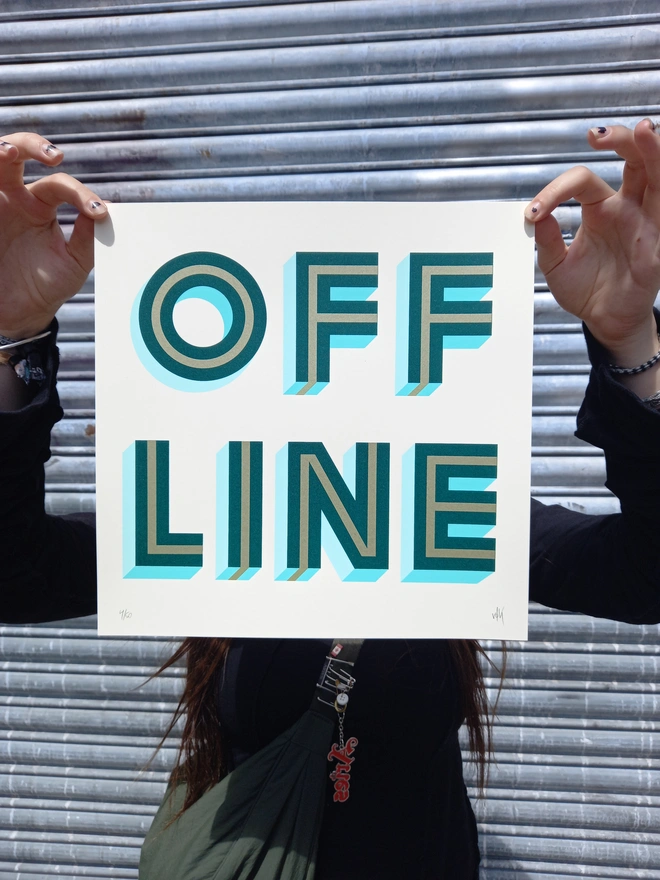 'I Wish You Were Here' Offline Square Screenprint