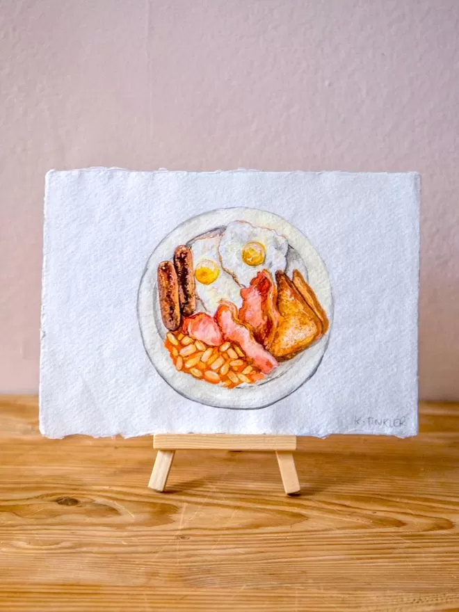 Katie Tinkler illustration of a full english breakfast.