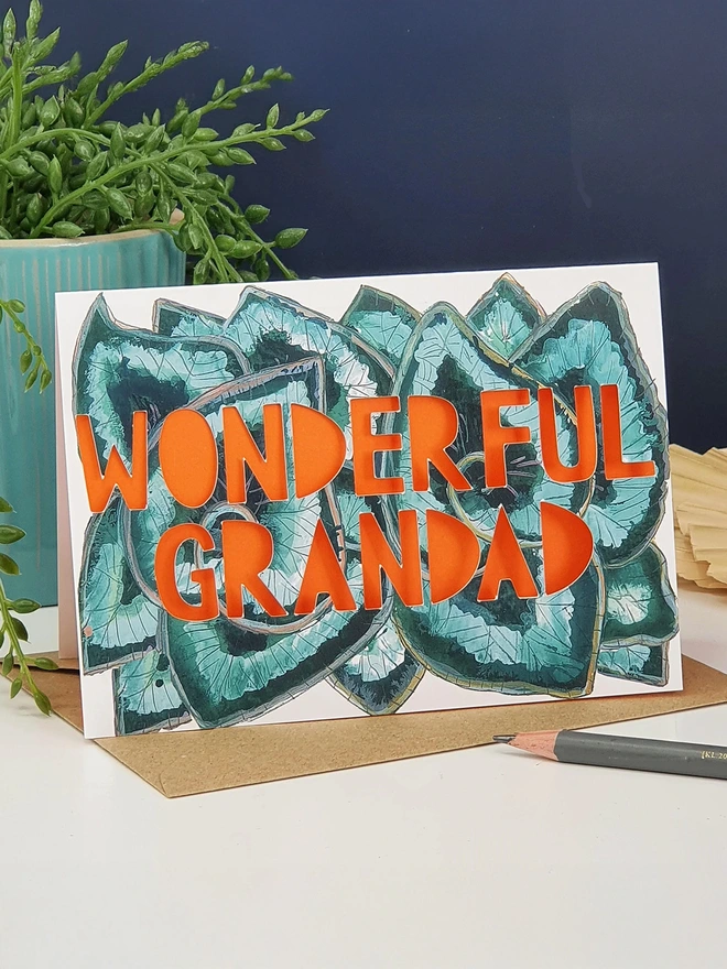 'Wonderful Grandad' Paper cut Card
