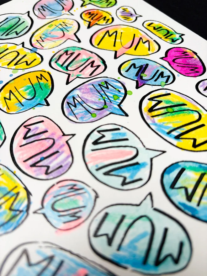 "Mum Mum Mum'' Handwritten Original Artwork