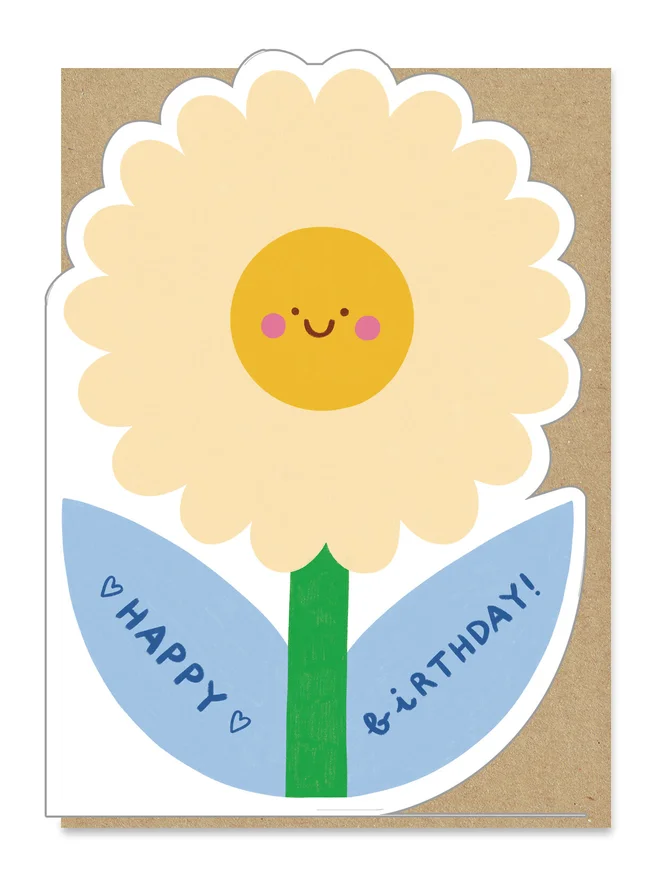 daisy illustrated birthday card