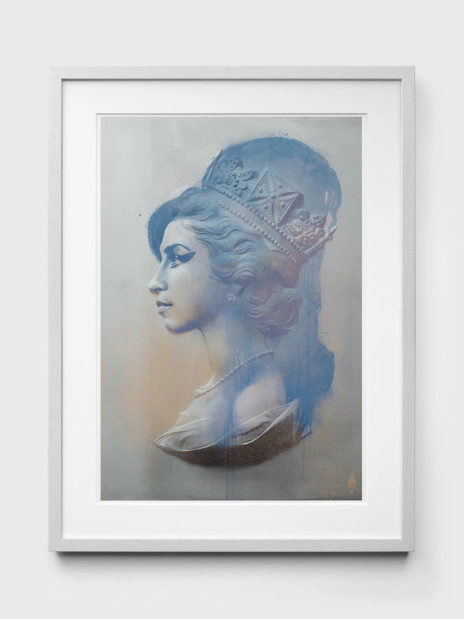 Amy Winehouse Turquoise - White Frame