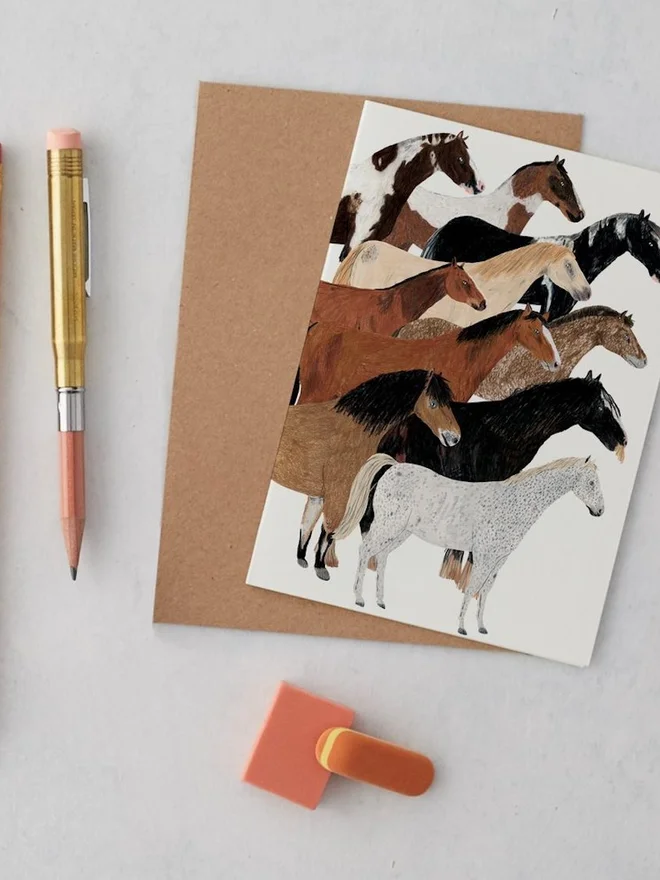 Ponies Greeting Card
