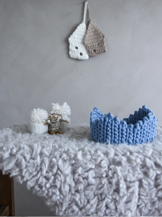 blue crochet christmas crown