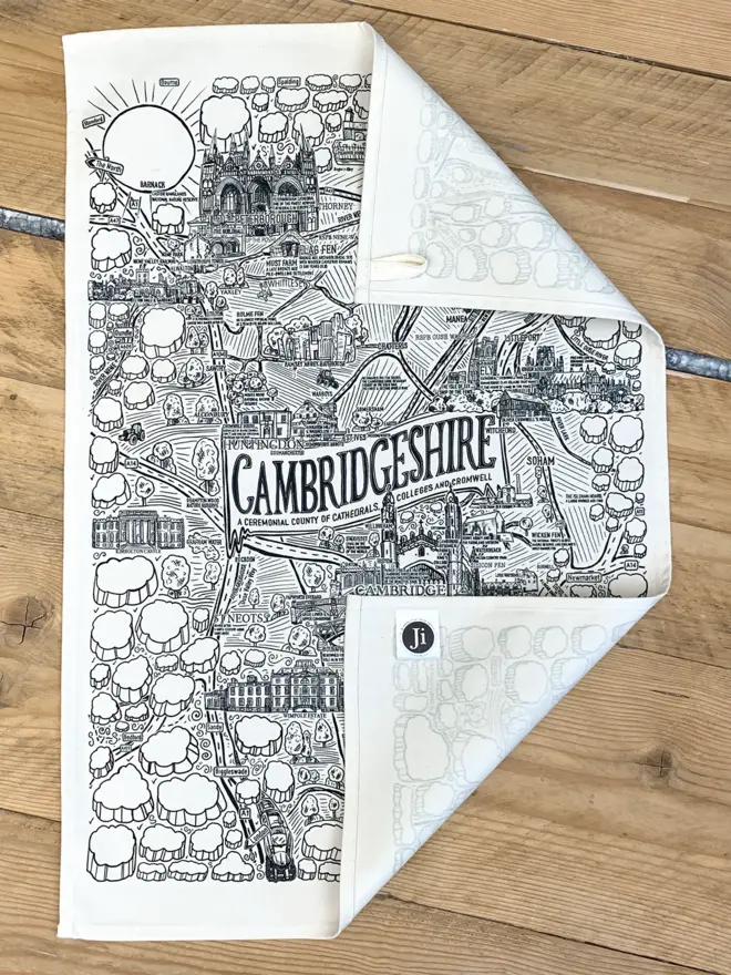 Cambridgeshire tea towel