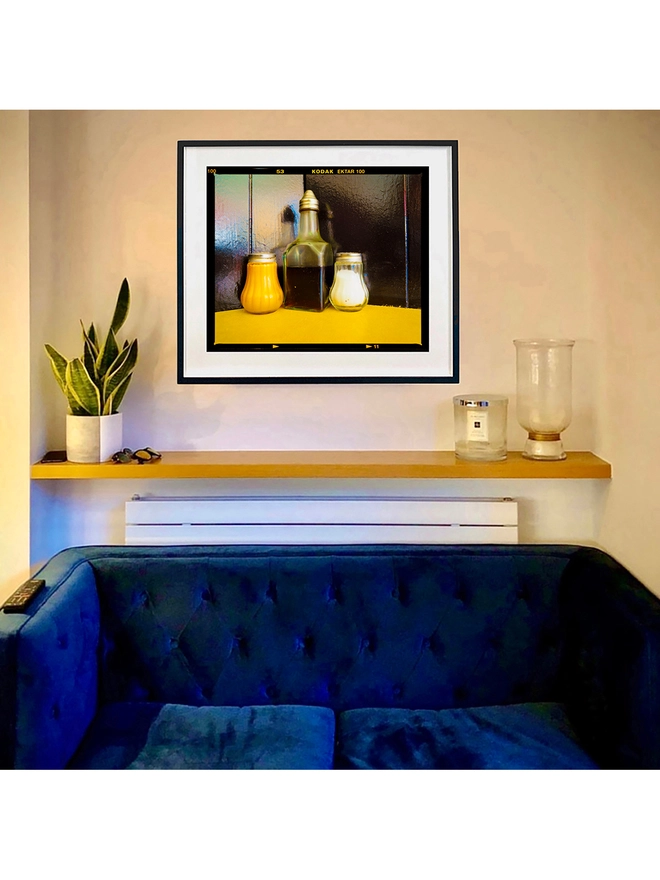Pepper, Vinegar and Salt black frame on the wall