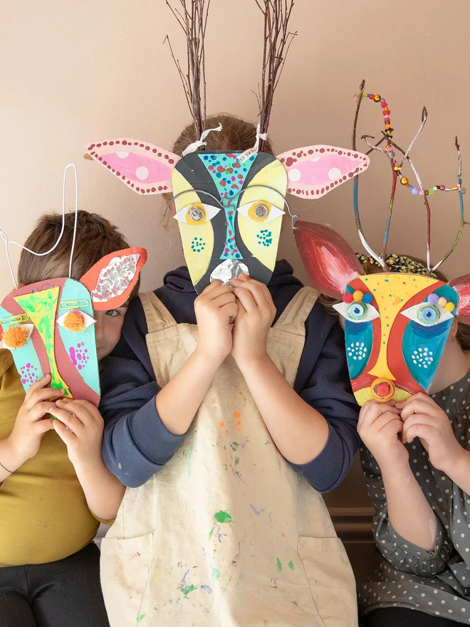 Upcycled animal wall decoration inspired by artist Picasso's doves painted art project