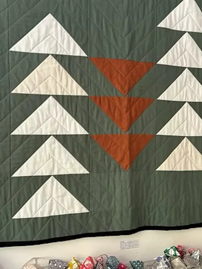 Flow sage linen baby quilt