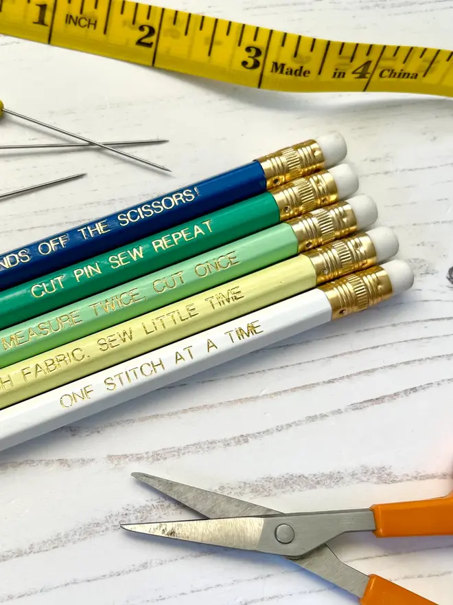 Sewing Themed Pencils (Set Of 5)