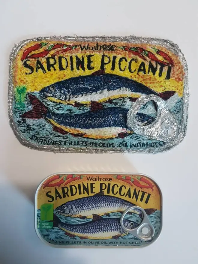 Sardine Piccanti Tin Embroidery Wall Art