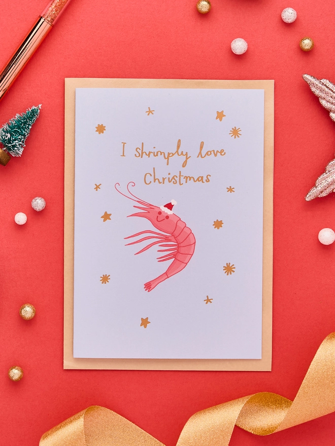 I Shrimply Love Christmas Card