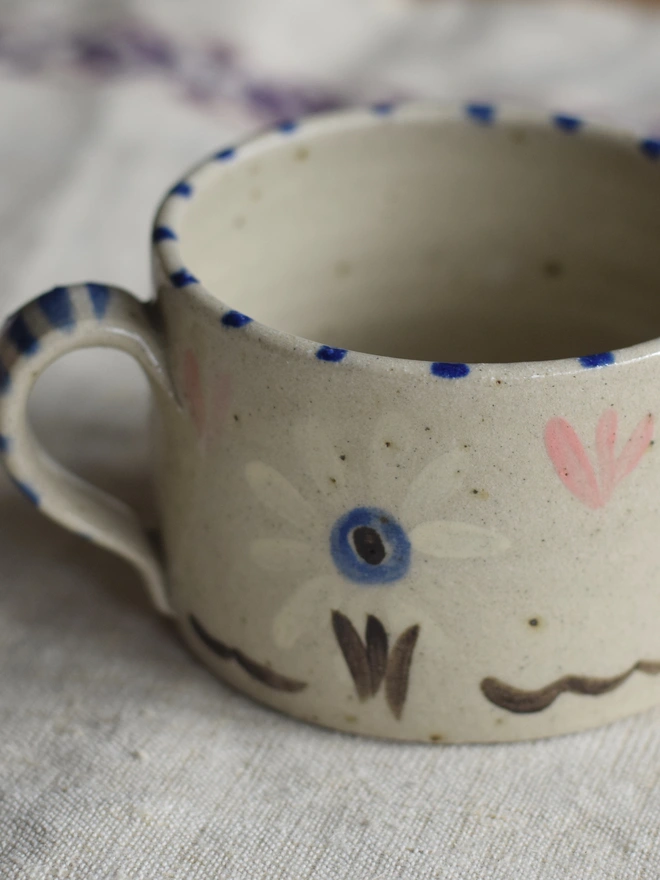 handmade ceramic floral mug