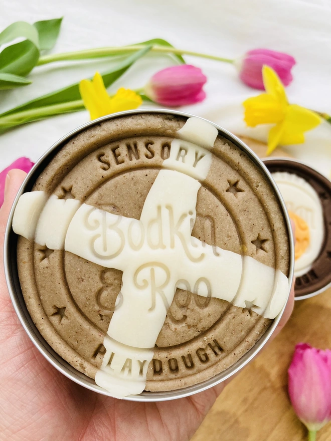 hot cross bun Easter play dough
