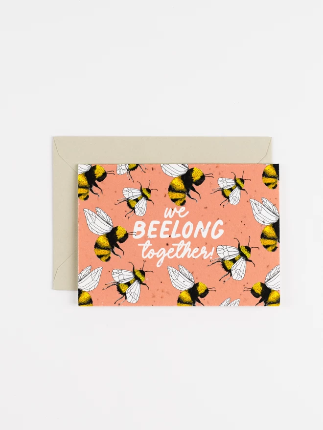 We Belong Together plantable anniversary card on white background