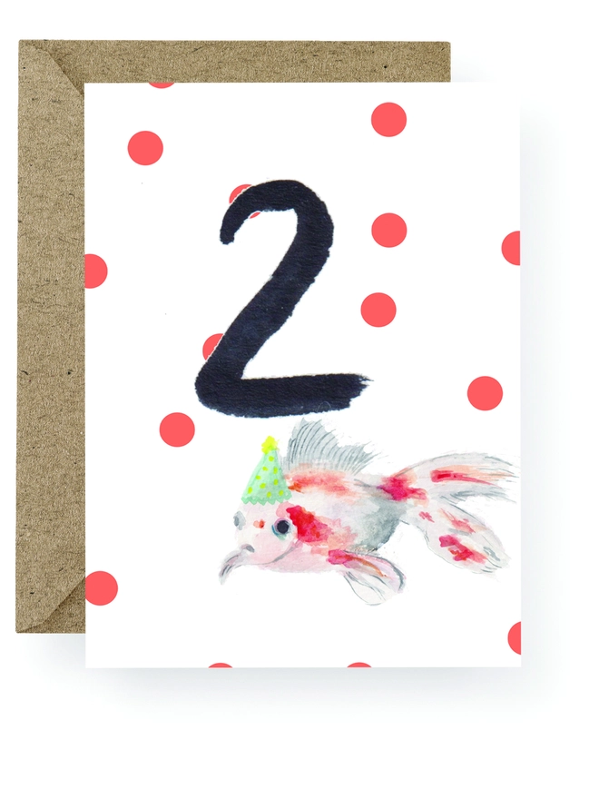 Goldfish 2nd Birthday Card 