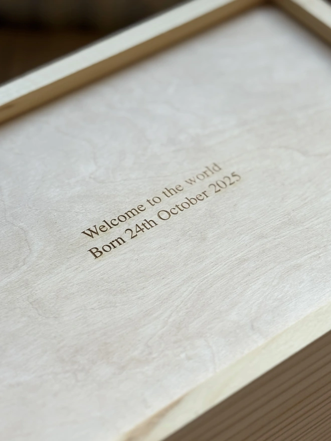 bottom of box message new baby box