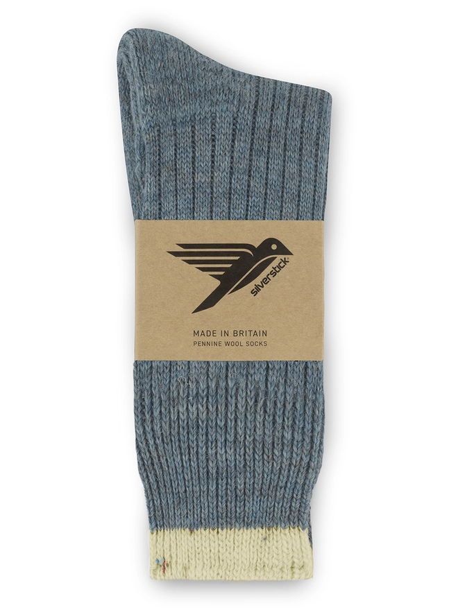 Silverstick Pennine Wool Socks summer storm in packaging