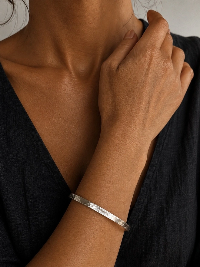 These personalised cuff bangles are hand made from recycled sterling silver, with options to add initials, names or quotes - a thoughtful gift for mum, a friend or for yourself. Plus a perfect present for those who want to shop mindfully and sustainably. Made by Celina C Jewellery, a small business in the UK, find on Holly & Co.