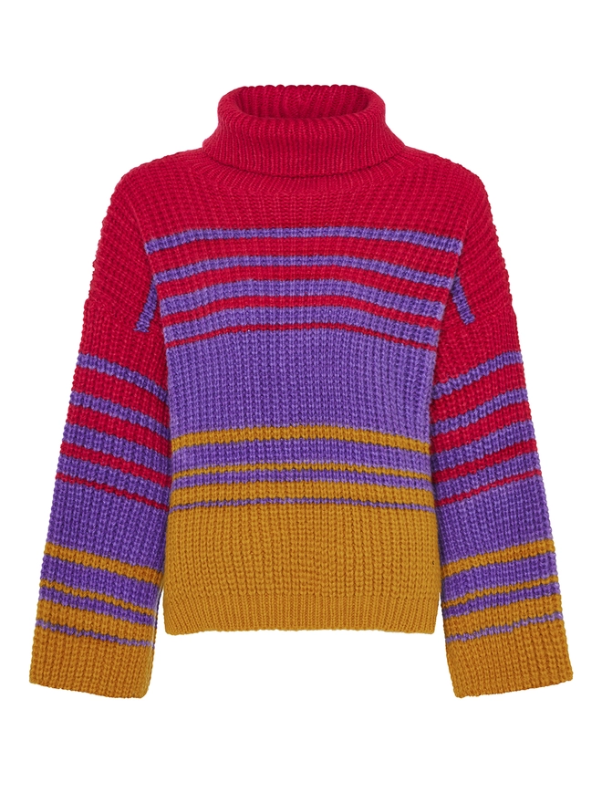 Rainbow Stripe Knit Jumper uk made