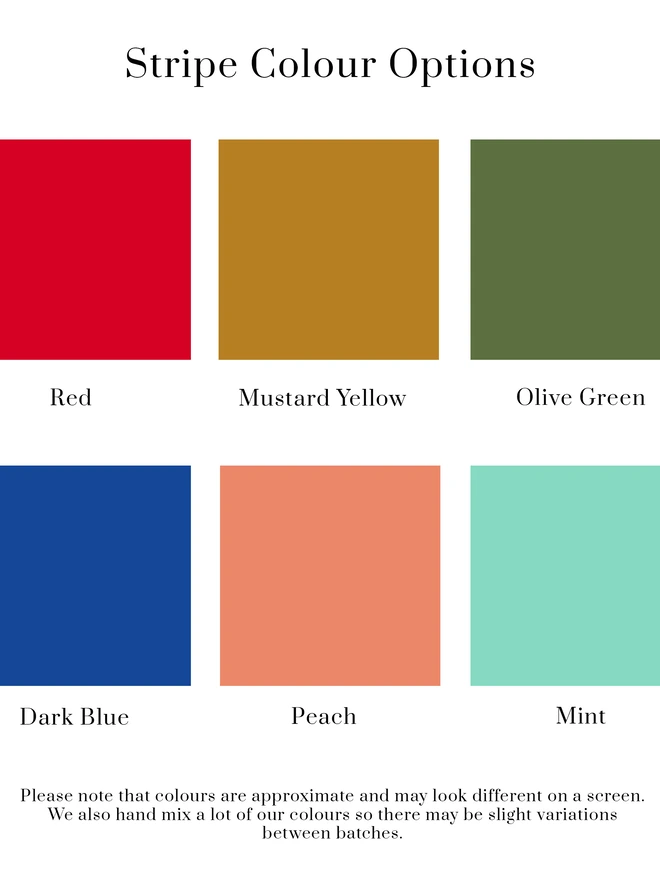 Image showing different stripe colour options