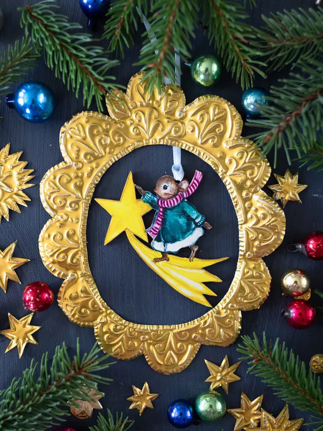 Wish on a Star ~ Hanging Wooden Decoration Frame