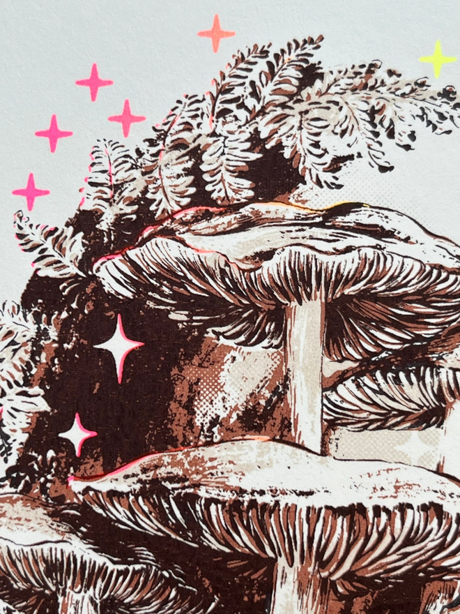 'Shady' Mushroom Screenprint