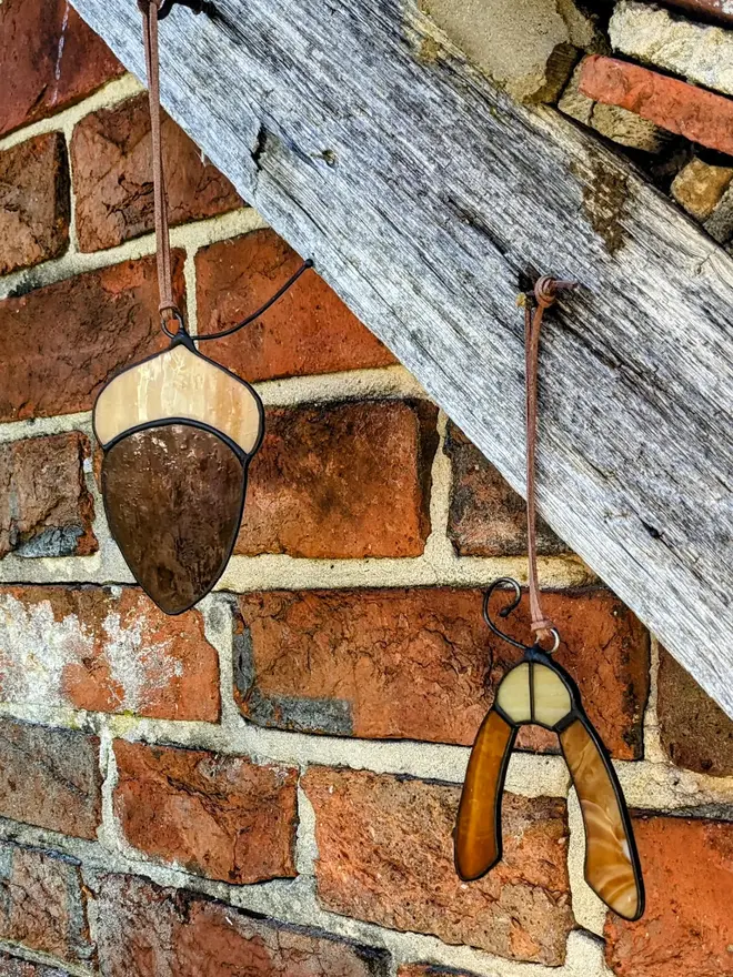 Stained Glass Acorn Suncatcher