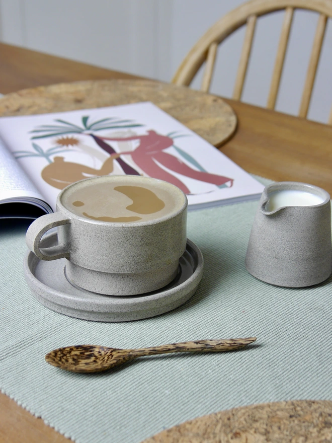Ceramic Mug And Saucer Coffee Set