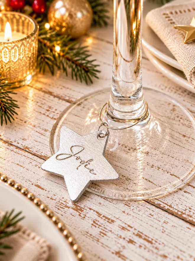 Silver Leather Star