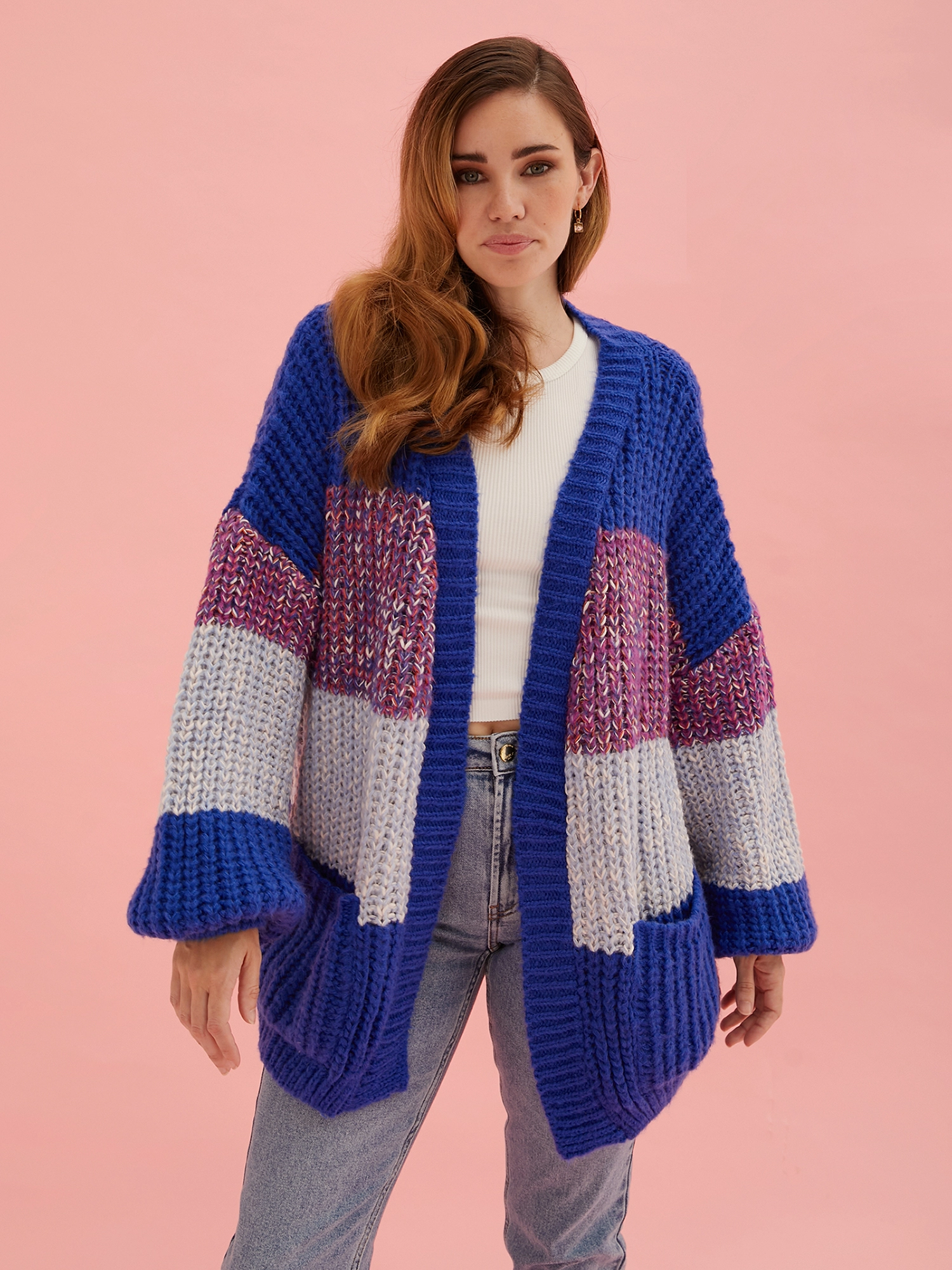 Oversize chunky hot sale knit cardigan