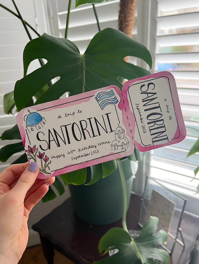 Personalised boarding pass Pink