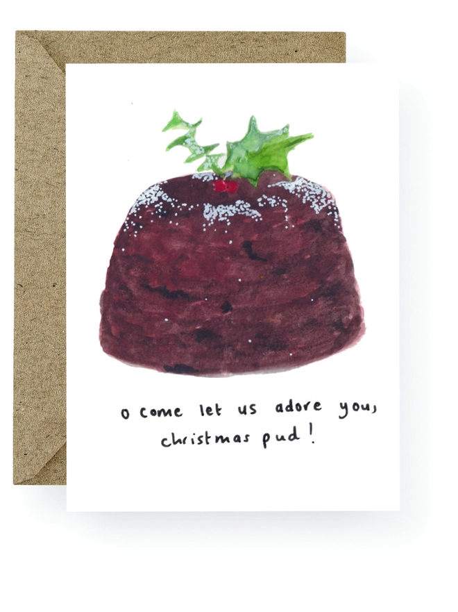 Christmas Pudding Christmas Card 