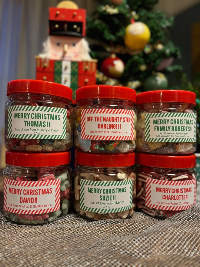 Personnalise Christmas Jars Retro Sweets Candyhouse