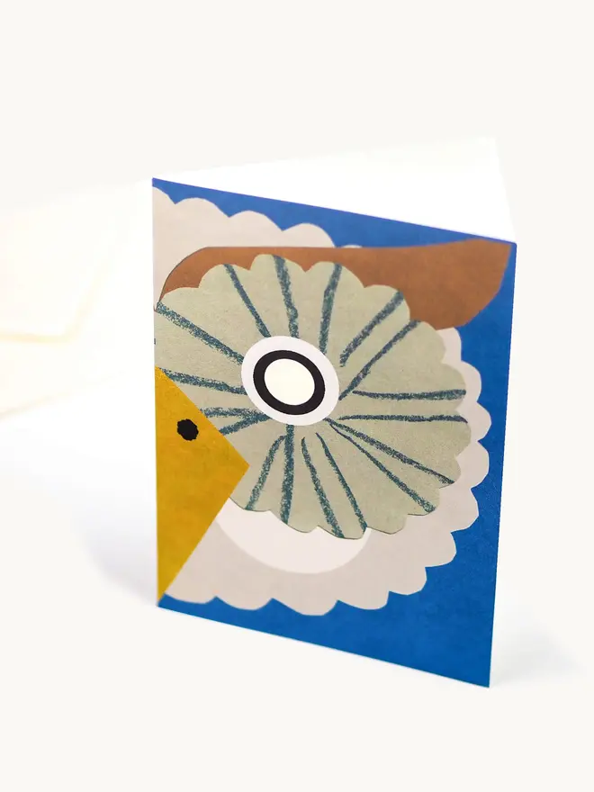 owl mask card with eye cut outs