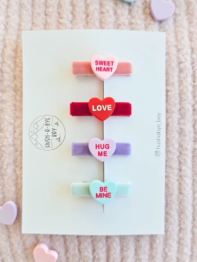 Love Heart Hair Clips for girls