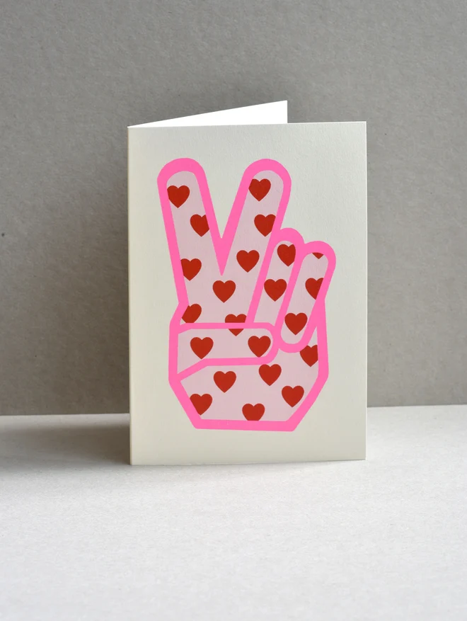 peace hearts card