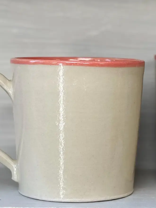 Coloured Rim Stoneware Mug