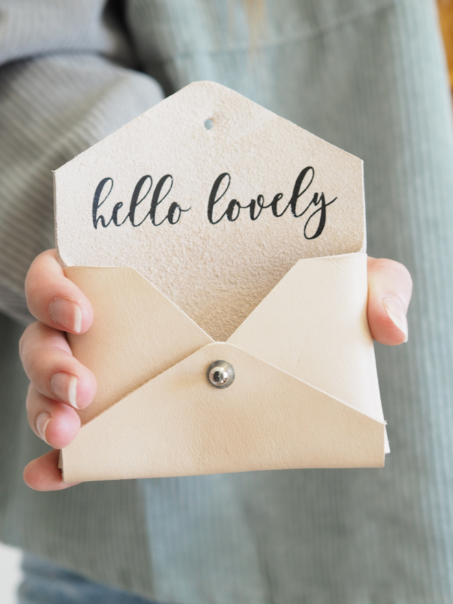 Folded Leather Purse - Hello Lovely
