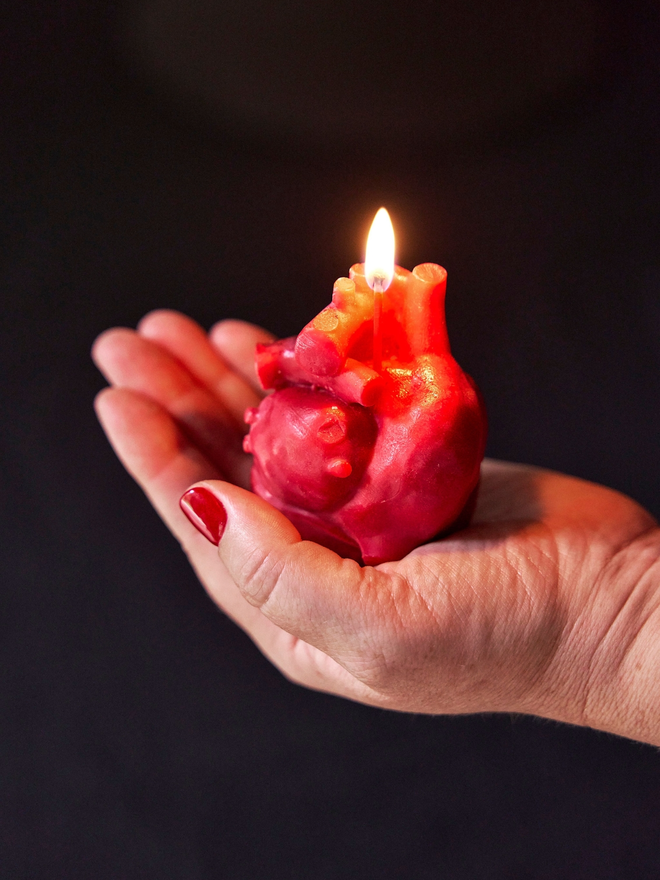 Halloween heart candle