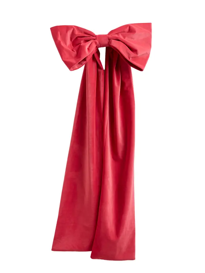 hot pink velvet bow decoration