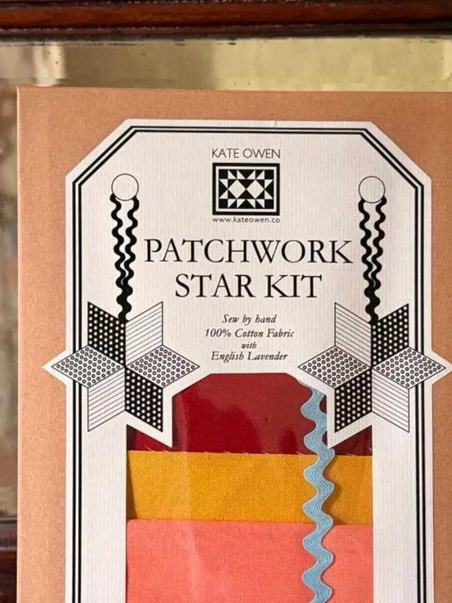 Lavender Patchwork Star Kit, close up. 