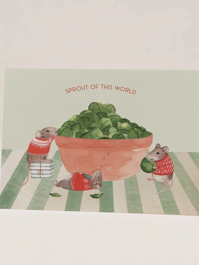 brussel sprouts christmas card