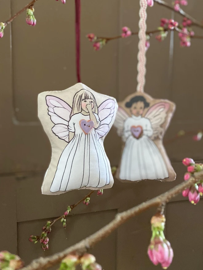 a lavender fairy plush hanging decoration lonf fair hair